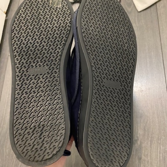 Hermes Jimmy Blue Suede High Tops Sneakers Size 11 - Picture 12 of 16